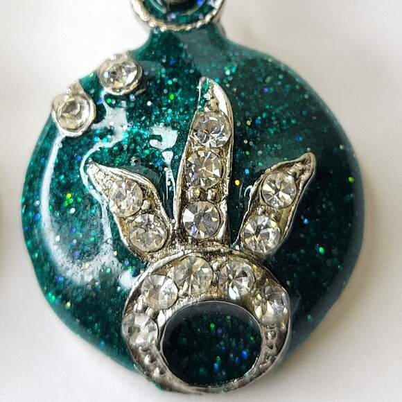 Blue Teal Small Round Earrings - Picture 2 of 7